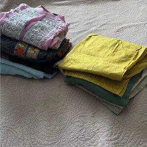 Bundle of lot of indian Pakistani kurta medium with 3 trousers party casual